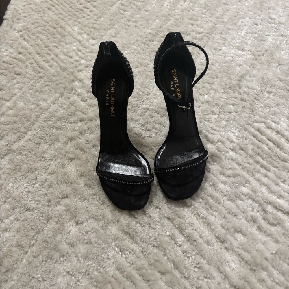 Saint Laurent Black Strappy Heels - Picture 2 of 4